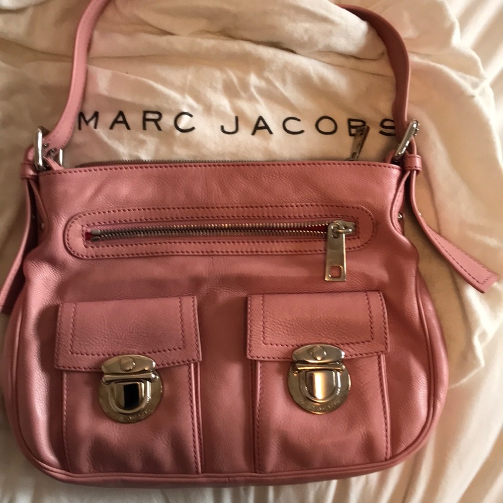 Authentic Marc Jacobs pink leather handbag.